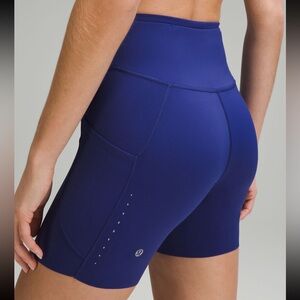 Lululemon fast and free high-rise short 6” pockets larkspur